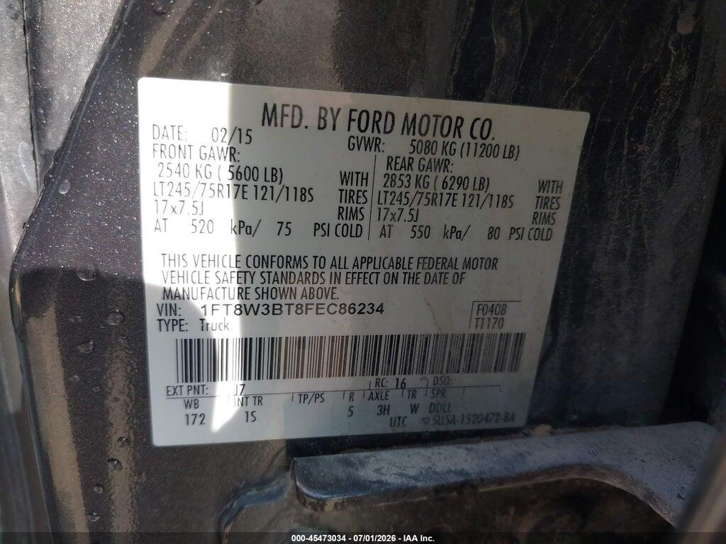 1FT8W3BT8FEC86234 2015 FORD F-350 photo no. 8