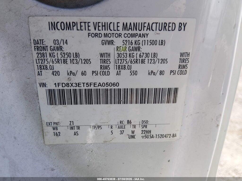 1FD8X3ET5FEA05060 2015 FORD F-350 CHASSIS photo no. 8