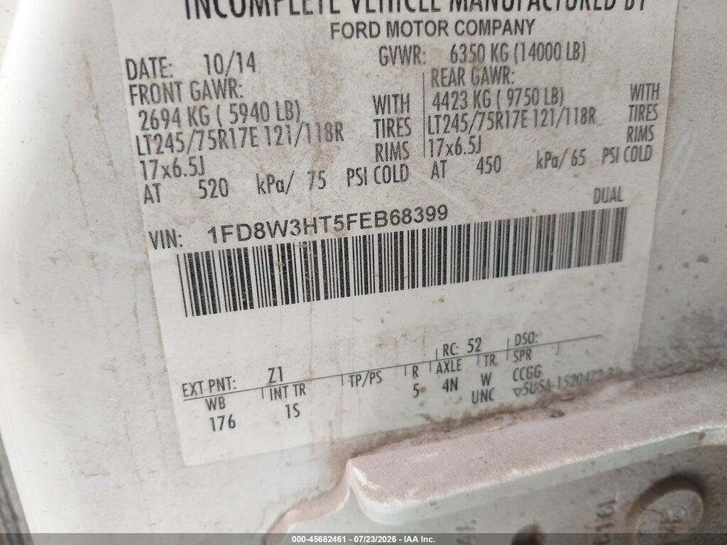 1FD8W3HT5FEB68399 2015 FORD F-350 CHASSIS photo no. 9
