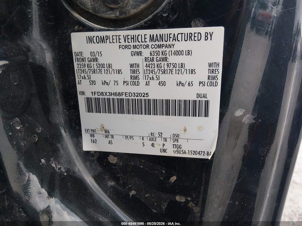 1FD8X3H68FED32025 2015 FORD F-350 CHASSIS photo no. 9