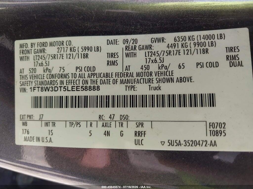 1FT8W3DT5LEE58888 2020 FORD F-350 photo no. 8
