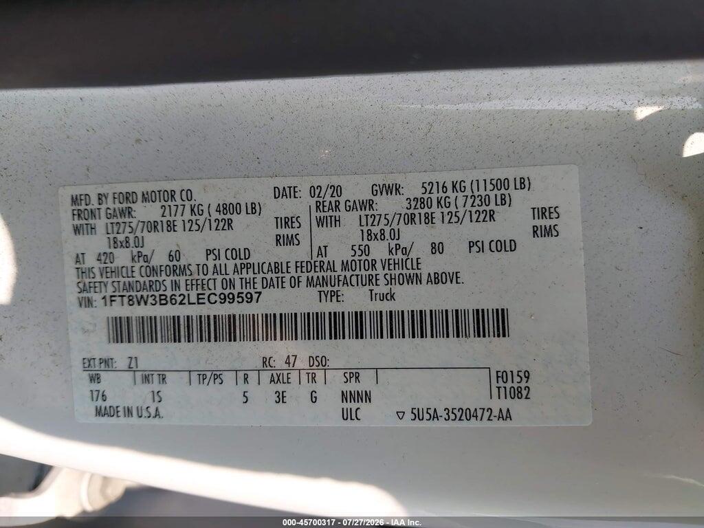 1FT8W3B62LEC99597 2020 FORD F-350 photo no. 4