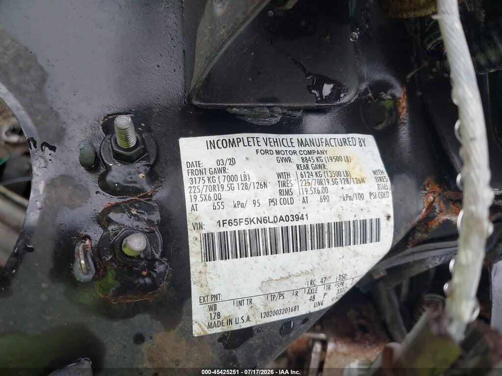 1F65F5KN6L0A03941 2020 FORD F-59 COMMERCIAL STRIPPED photo no. 8