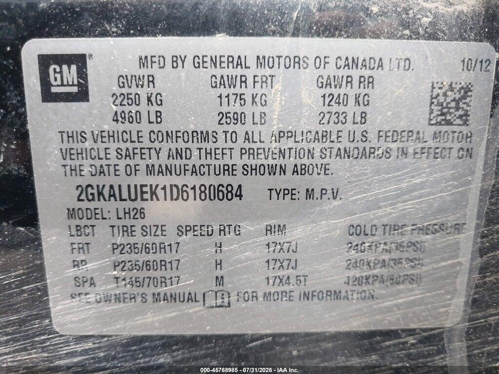 2GKALUEK1D6180684 2013 GMC TERRAIN photo no. 9