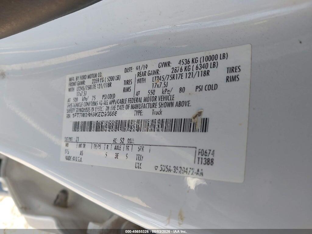 1FT7W2B69KED95666 2019 FORD F-250 photo no. 9