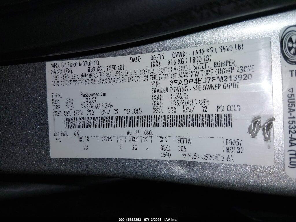 3FADP4EJ7FM213920 2015 FORD FIESTA photo no. 9