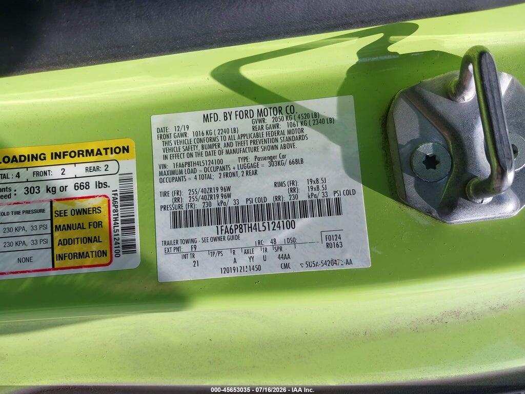 1FA6P8TH4L5124100 2020 FORD MUSTANG photo no. 9
