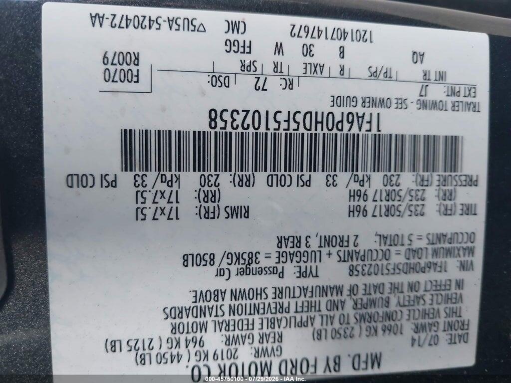 1FA6P0HD5F5102358 2015 FORD FUSION photo no. 9