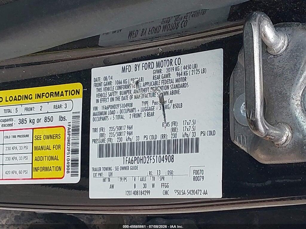 1FA6P0HD2F5104908 2015 FORD FUSION photo no. 9