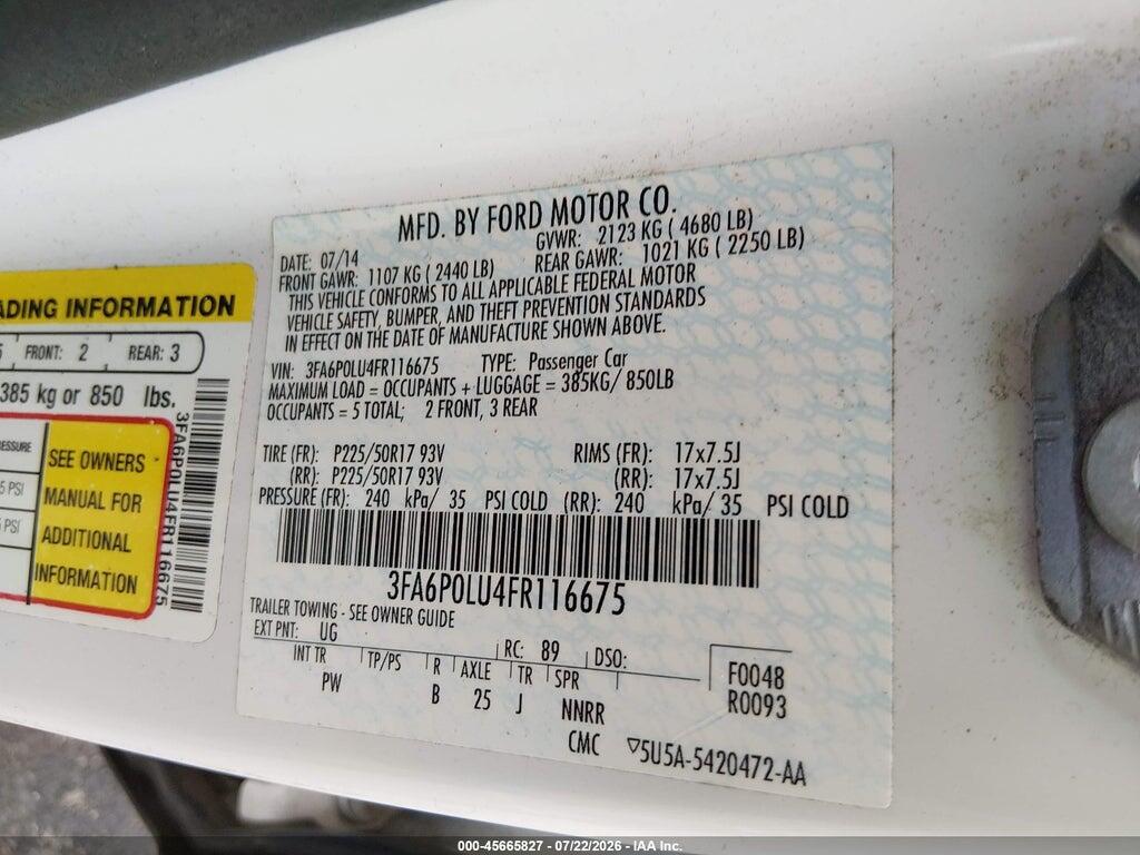 3FA6P0LU4FR116675 2015 FORD FUSION HYBRID photo no. 9