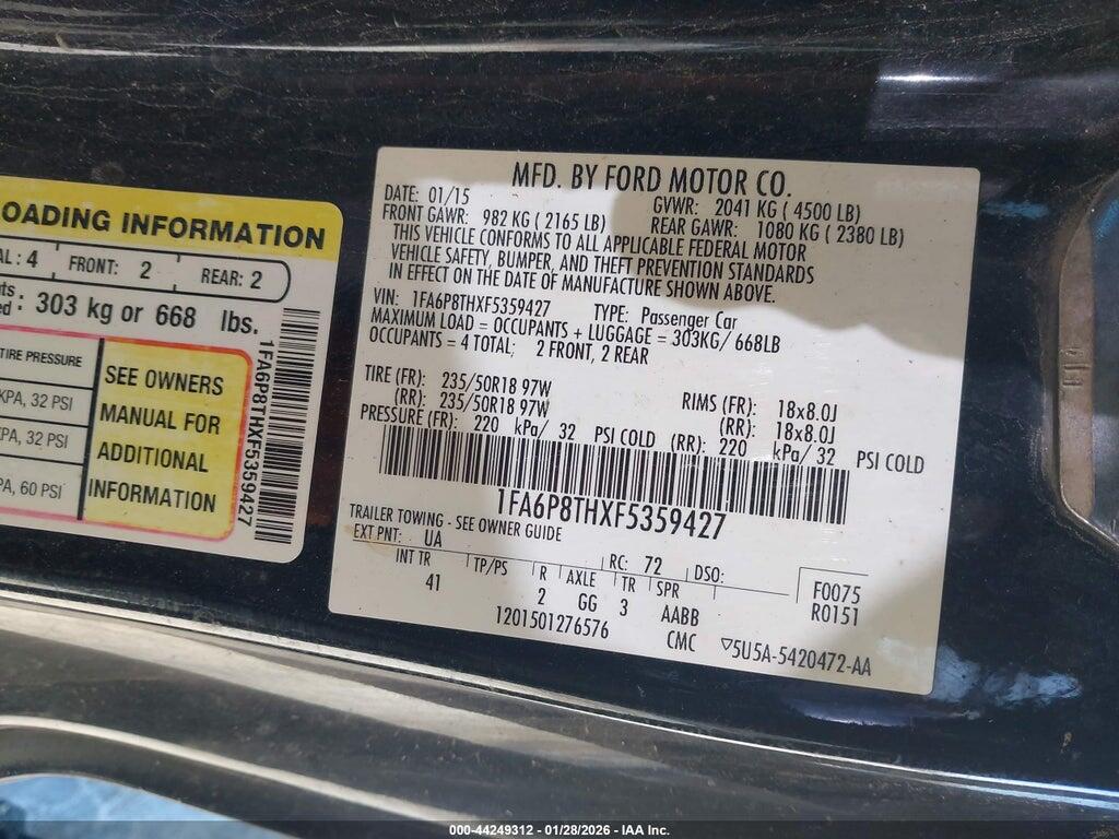 1FA6P8THXF5359427 2015 FORD MUSTANG photo no. 9