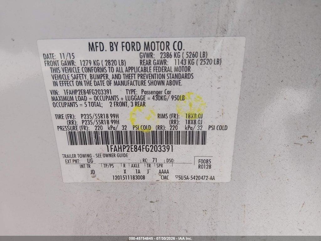 1FAHP2E84FG203391 2015 FORD TAURUS photo no. 9
