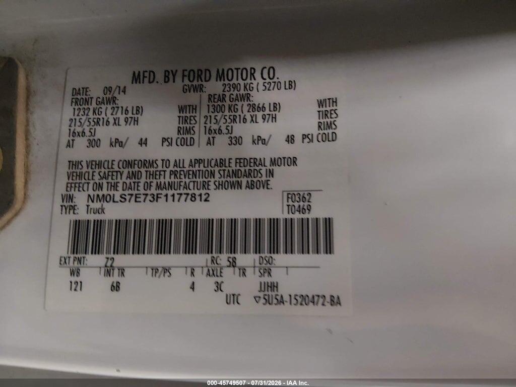 NM0LS7E73F1177812 2015 FORD TRANSIT CONNECT photo no. 9