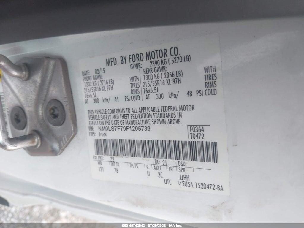 NM0LS7F79F1205739 2015 FORD TRANSIT CONNECT photo no. 9