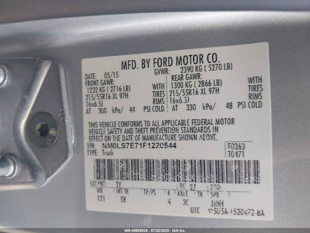 NM0LS7E71F1220544 2015 FORD TRANSIT CONNECT photo no. 9