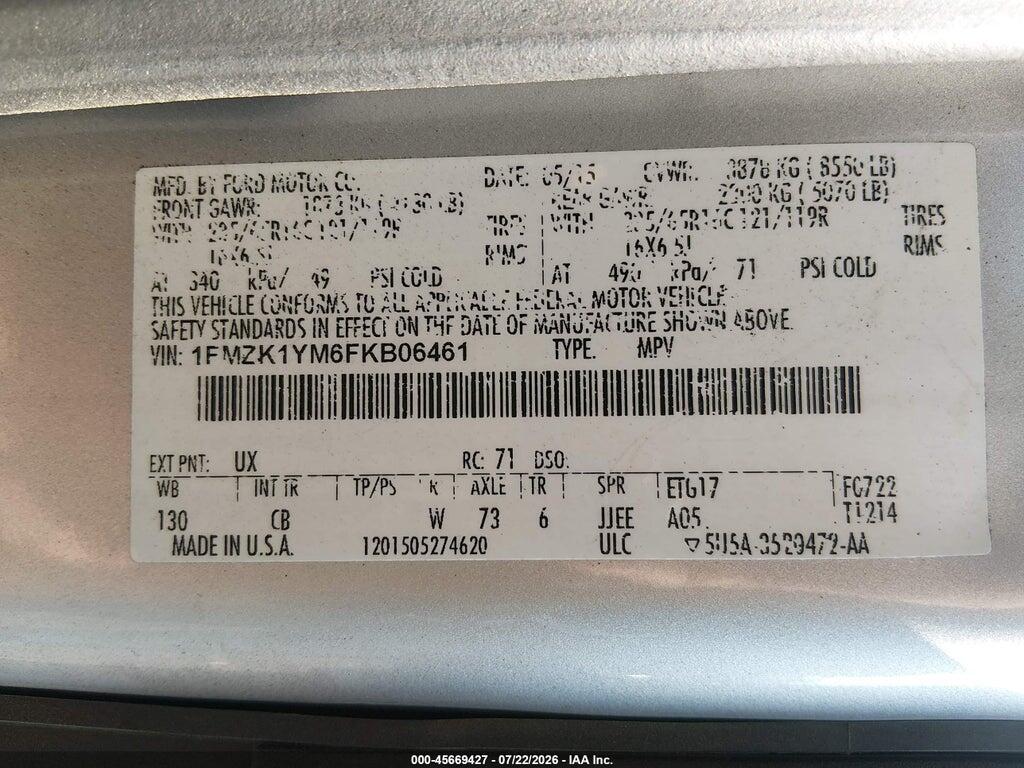 1FMZK1YM6FKB06461 2015 FORD TRANSIT-150 photo no. 9