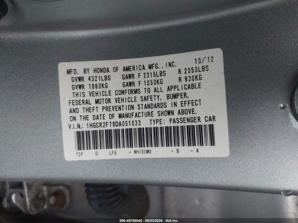 1HGCR2F79DA051033 2013 HONDA ACCORD photo no. 9