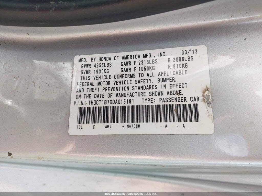 1HGCT1B7XDA015191 2013 HONDA ACCORD photo no. 9