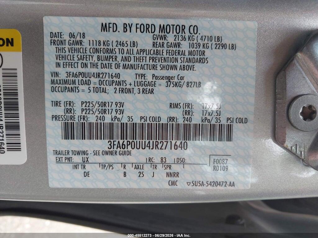 3FA6P0UU4JR271640 2018 FORD FUSION HYBRID photo no. 9