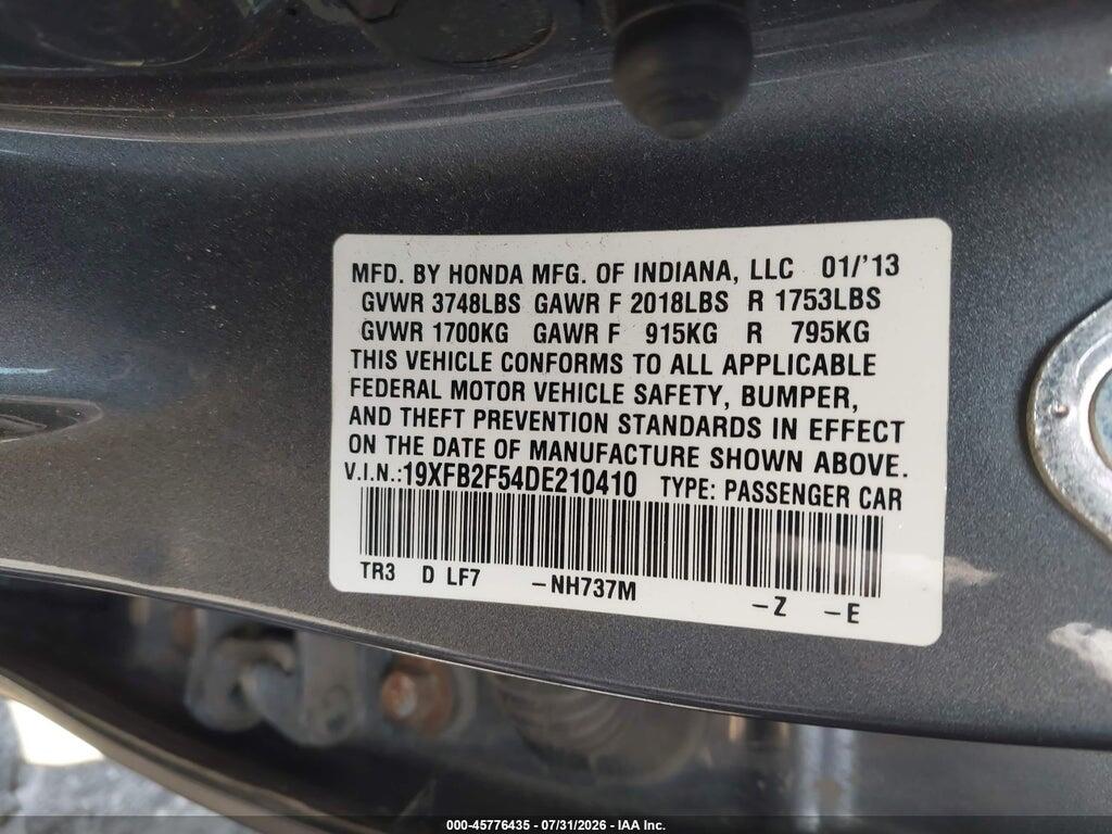 19XFB2F54DE210410 2013 HONDA CIVIC photo no. 9