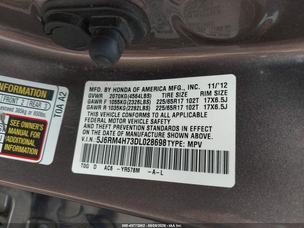 5J6RM4H73DL028698 2013 HONDA CR-V photo no. 9