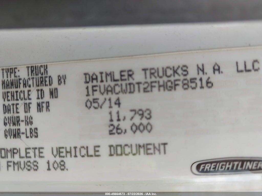 1FVACWDT2FHGF8516 2015 FREIGHTLINER M2 photo no. 8
