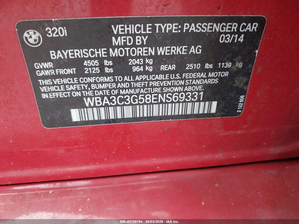WBA3C3G58ENS69331 2014 BMW 320I photo no. 9