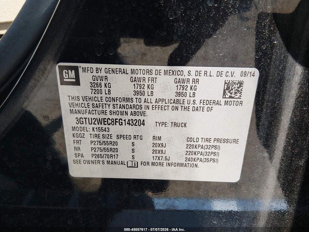 3GTU2WEC8FG143204 2015 GMC SIERRA 1500 photo no. 9