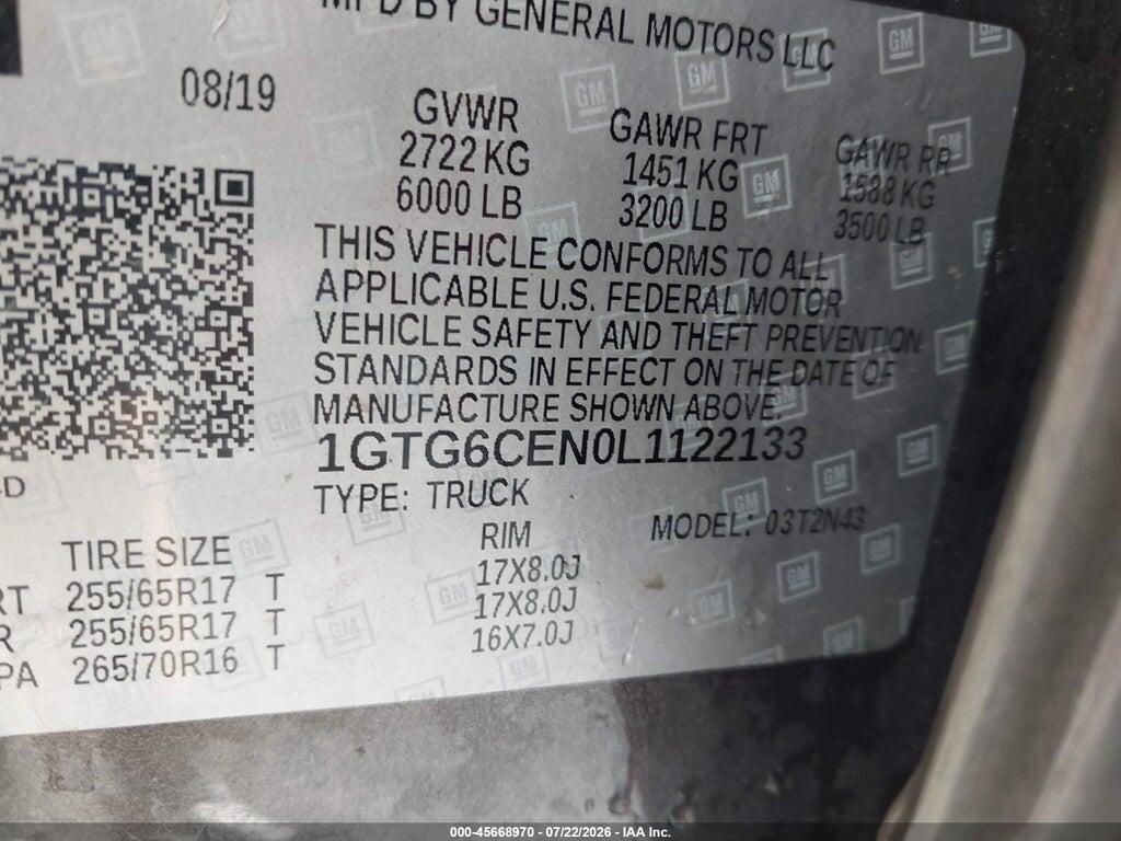 1GTG6CEN0L1122133 2020 GMC CANYON photo no. 9