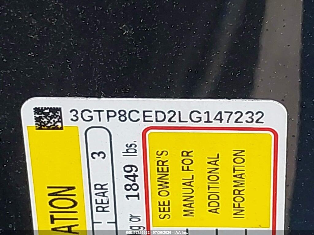 3GTP8CED2LG147232 2020 GMC SIERRA 1500 photo no. 9