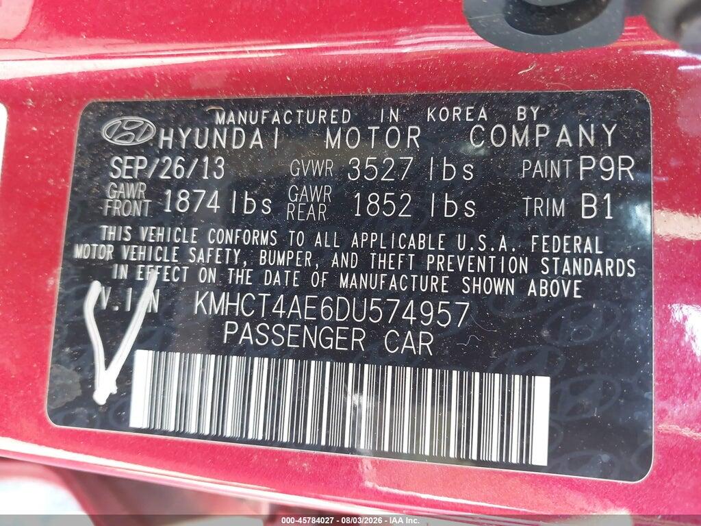 KMHCT4AE6DU574957 2013 HYUNDAI ACCENT photo no. 9