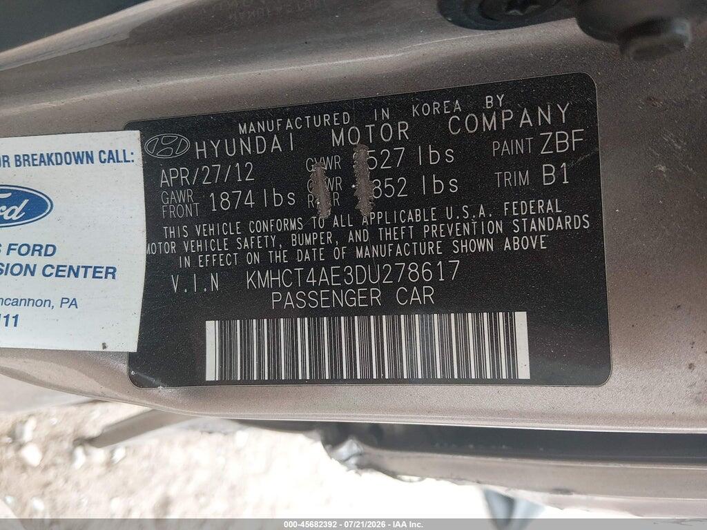 KMHCT4AE3DU278617 2013 HYUNDAI ACCENT photo no. 9