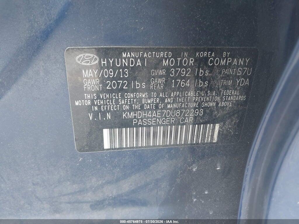 KMHDH4AE7DU872293 2013 HYUNDAI ELANTRA photo no. 9