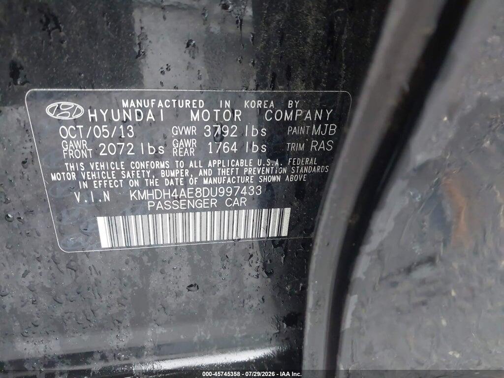 KMHDH4AE8DU997433 2013 HYUNDAI ELANTRA photo no. 9