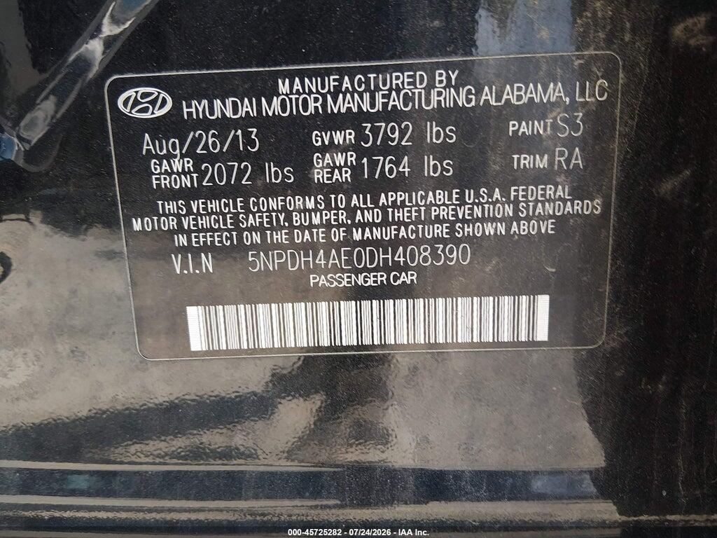 5NPDH4AE0DH408390 2013 HYUNDAI ELANTRA photo no. 9