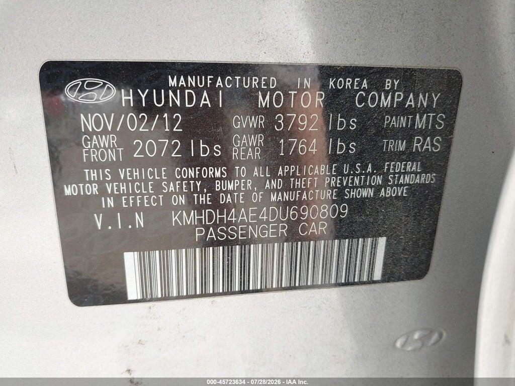 KMHDH4AE4DU690809 2013 HYUNDAI ELANTRA photo no. 9