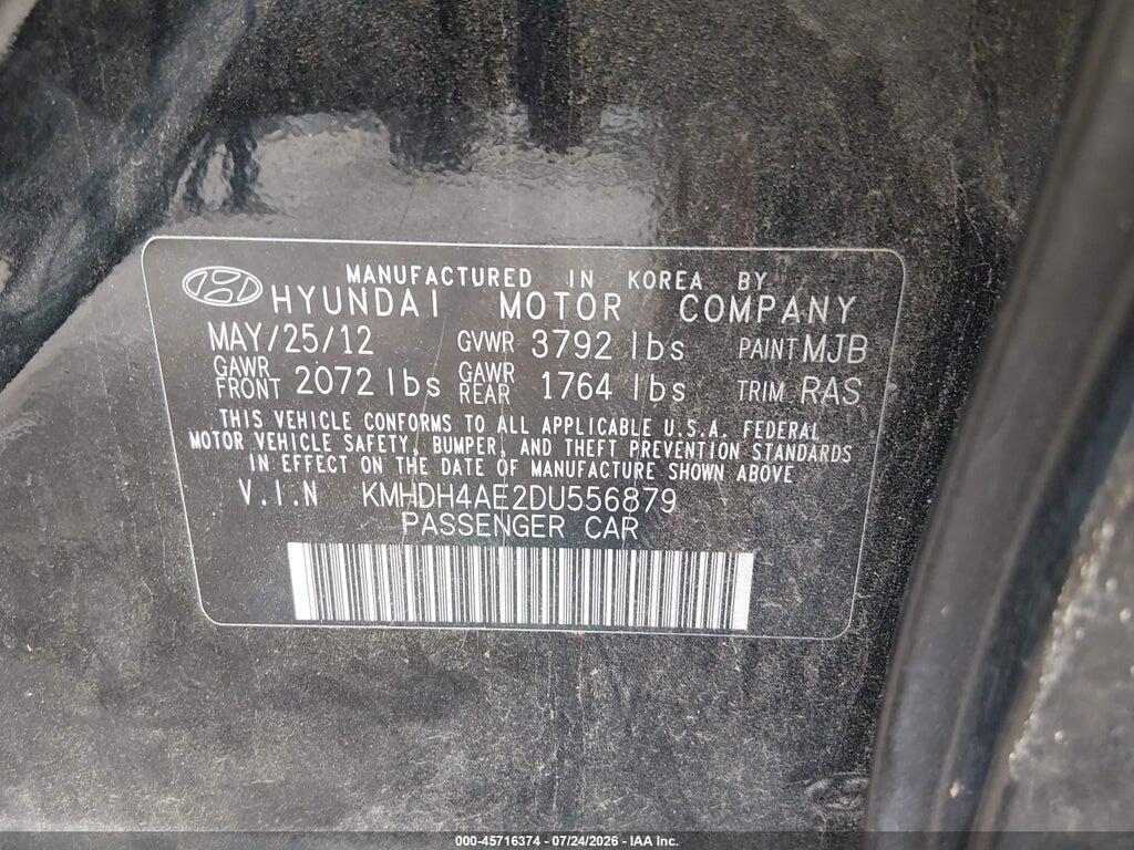 KMHDH4AE2DU556879 2013 HYUNDAI ELANTRA photo no. 9