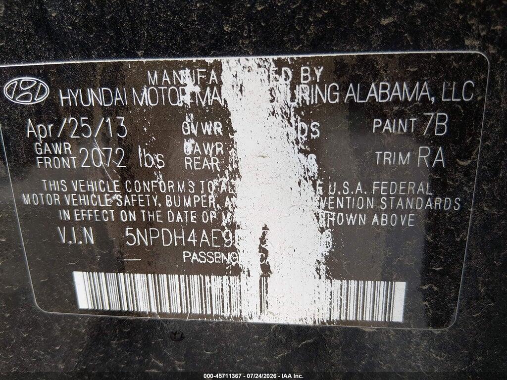5NPDH4AE9DH335388 2013 HYUNDAI ELANTRA photo no. 9