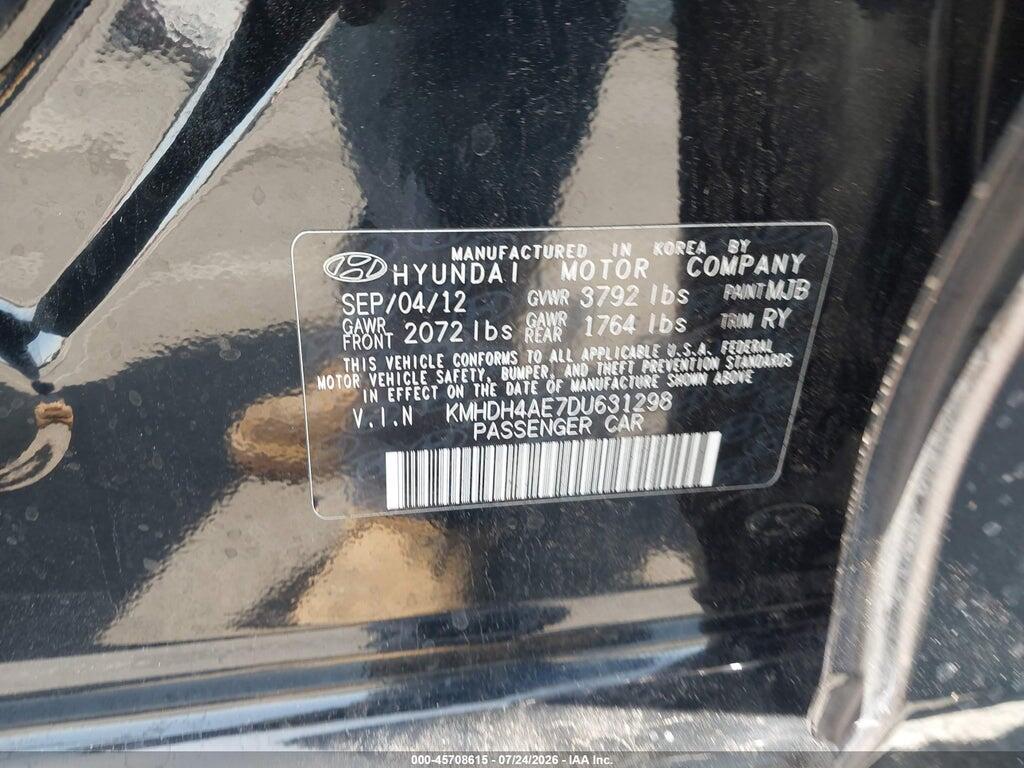 KMHDH4AE7DU631298 2013 HYUNDAI ELANTRA photo no. 9