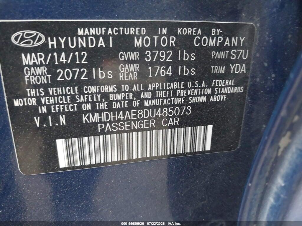 KMHDH4AE8DU485073 2013 HYUNDAI ELANTRA photo no. 9