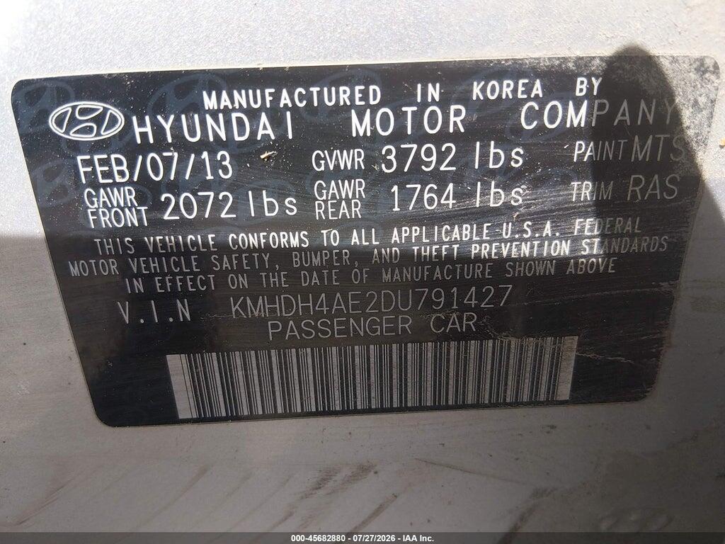 KMHDH4AE2DU791427 2013 HYUNDAI ELANTRA photo no. 9