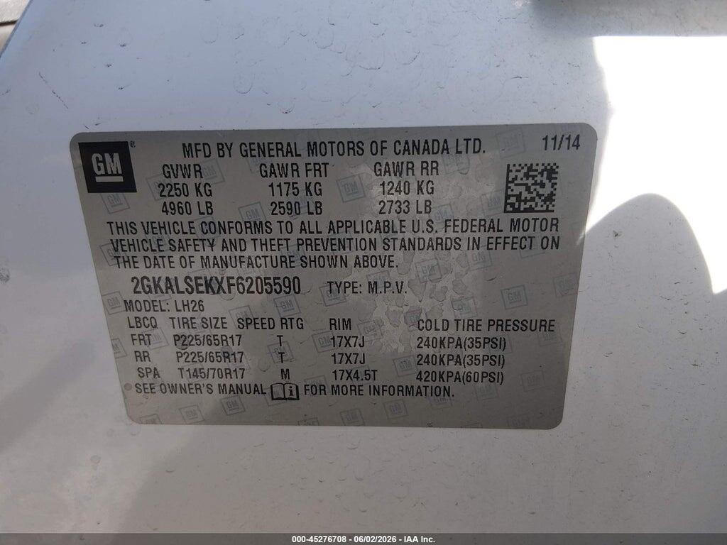 2GKALSEKXF6205590 2015 GMC TERRAIN photo no. 9