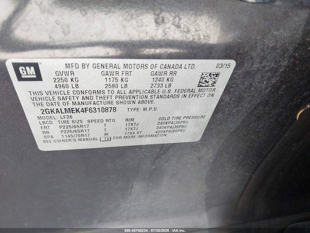 2GKALMEK4F6310878 2015 GMC TERRAIN photo no. 9