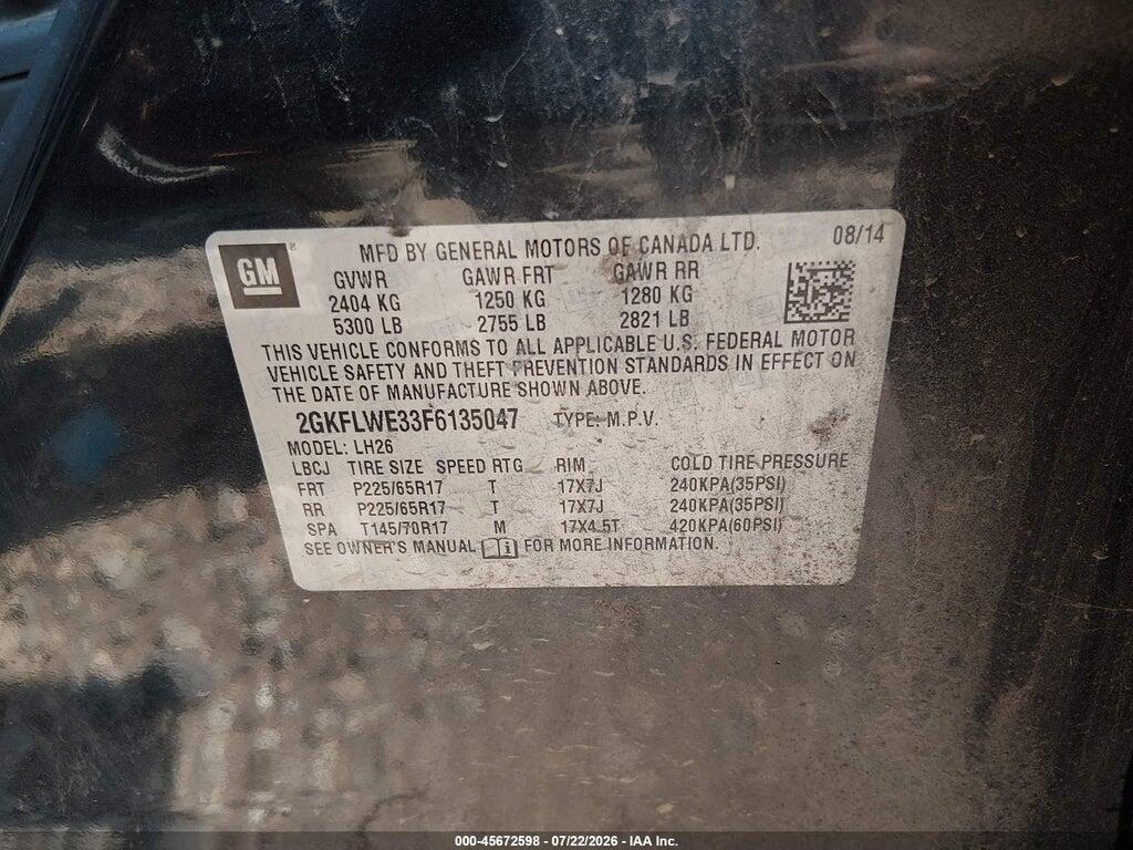 2GKFLWE33F6135047 2015 GMC TERRAIN photo no. 9