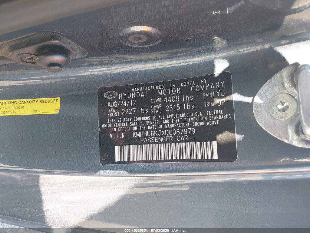 KMHHU6KJXDU087979 2013 HYUNDAI GENESIS photo no. 9