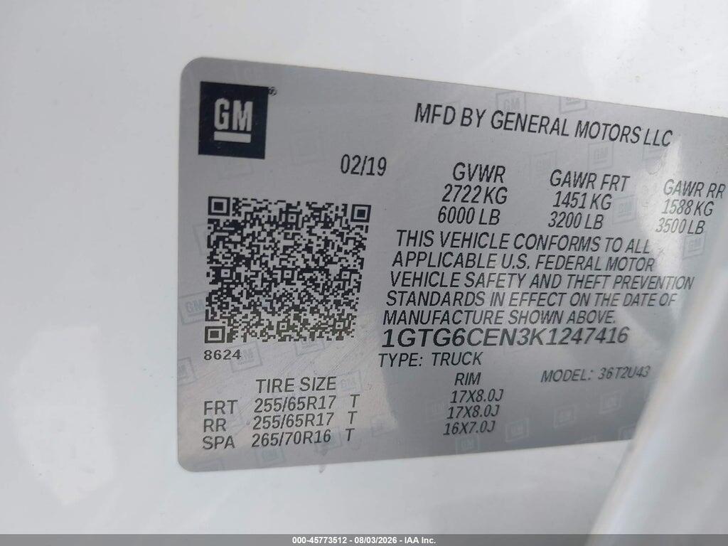 1GTG6CEN3K1247416 2019 GMC CANYON photo no. 9