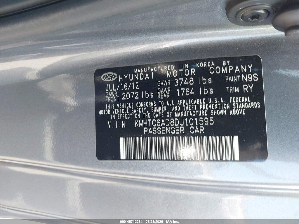 KMHTC6AD8DU101595 2013 HYUNDAI VELOSTER photo no. 9