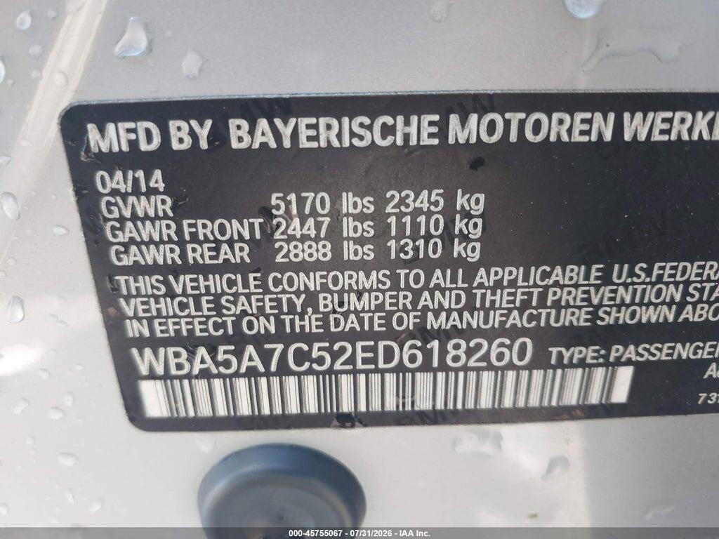 WBA5A7C52ED618260 2014 BMW 528I photo no. 9