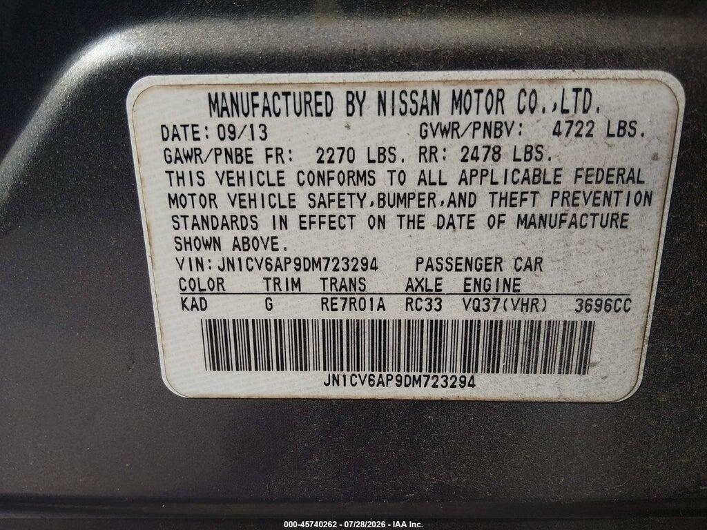 JN1CV6AP9DM723294 2013 INFINITI G37 photo no. 9