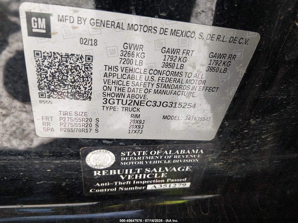 3GTU2NEC3JG315254 2018 GMC SIERRA 1500 photo no. 9